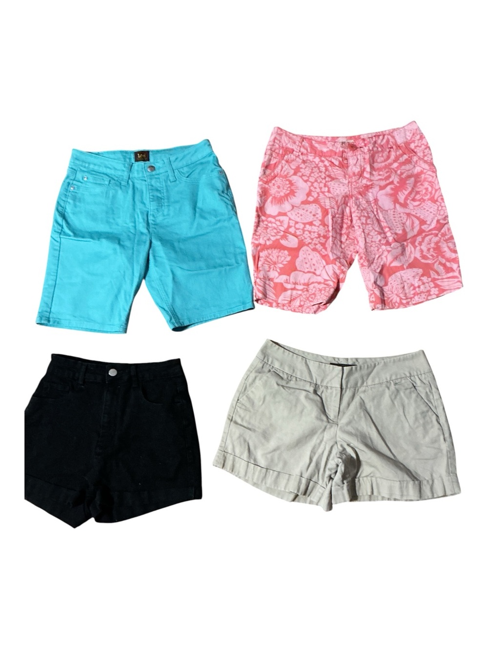 Women’s Cotton Shorts Pack - Turquoise, Pink Floral, Black & Cream